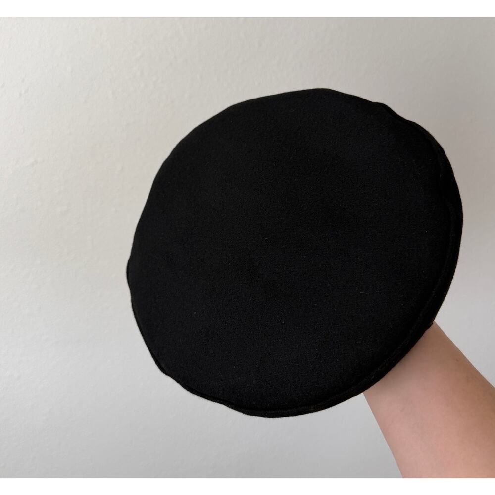 Black Suede Style Newsboy Baker Cap Structured Curve Brim Side Button XS S - Picture 11 of 12